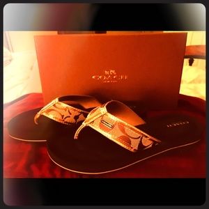 Coach Signature Flip Flops